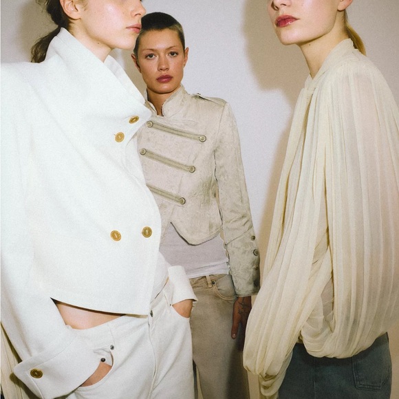 ZARA ZW COLLECTION LIMITED EDITION CONTRASTING CROPPED JACKET - Picture 7 of 11